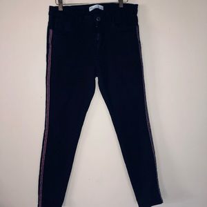 Zara 12 black pant with red side stripe